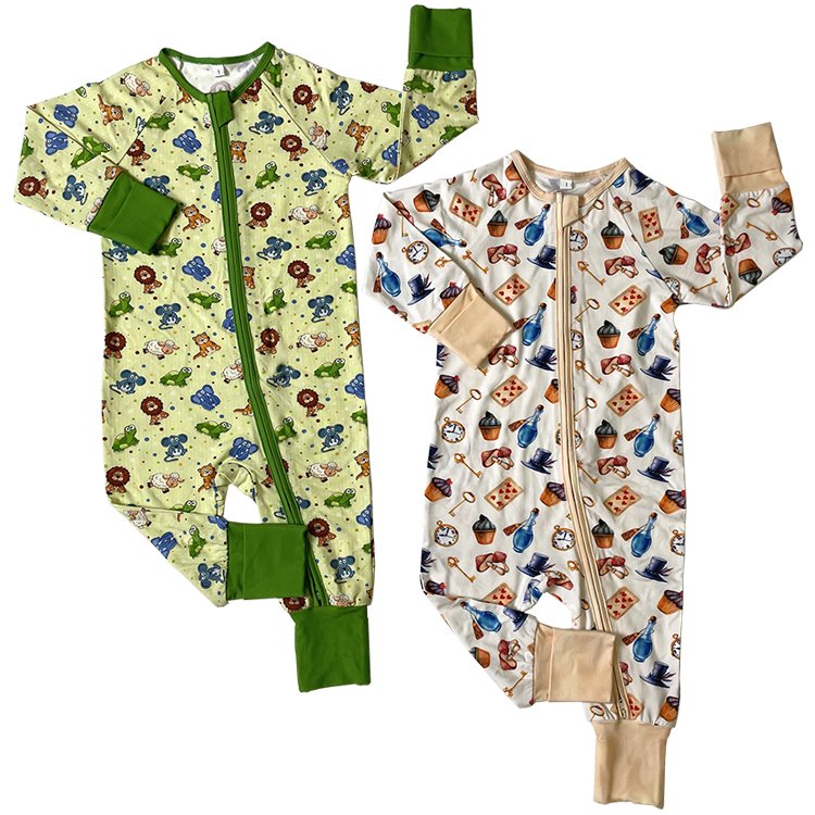 Custom Summer Soft Bamboo Solid Baby Clothing Set Short Sleeve 1 Piece Pajamas Kids Clothes Bamboo Baby Sleepwear Pajamas