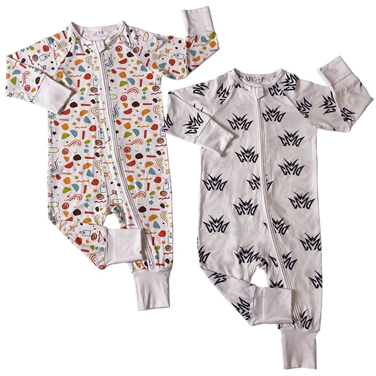 Custom Summer Soft Bamboo Solid Baby Clothing Set Short Sleeve 1 Piece Pajamas Kids Clothes Bamboo Baby Sleepwear Pajamas