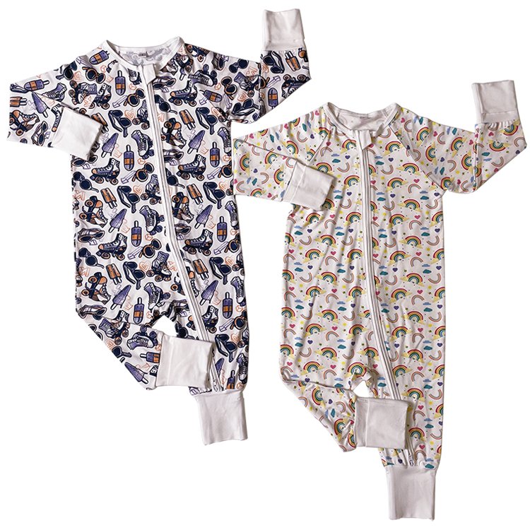 Custom Summer Soft Bamboo Solid Baby Clothing Set Short Sleeve 1 Piece Pajamas Kids Clothes Bamboo Baby Sleepwear Pajamas