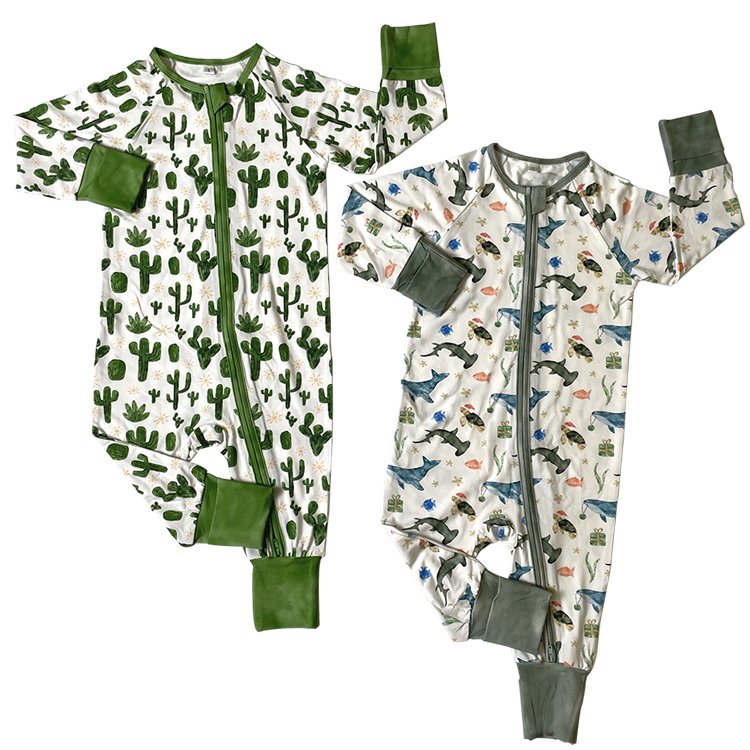 Custom Summer Soft Bamboo Solid Baby Clothing Set Short Sleeve 1 Piece Pajamas Kids Clothes Bamboo Baby Sleepwear Pajamas