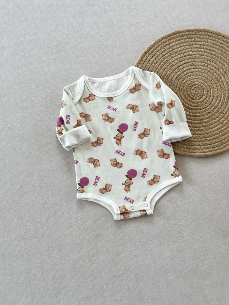 Spring Autumn Cartoon Full Print Cotton Envelope Collar Infant Boy Girl Jumpsuit Long Sleeve Baby Romper Newborn Clothes