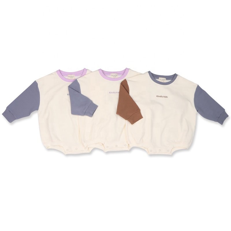 Wholesale Custom New Born New Model Baby Clothes Organic Long Sleeve Baby Rompers Sweatshirt Kids Clothes Bubble Romper