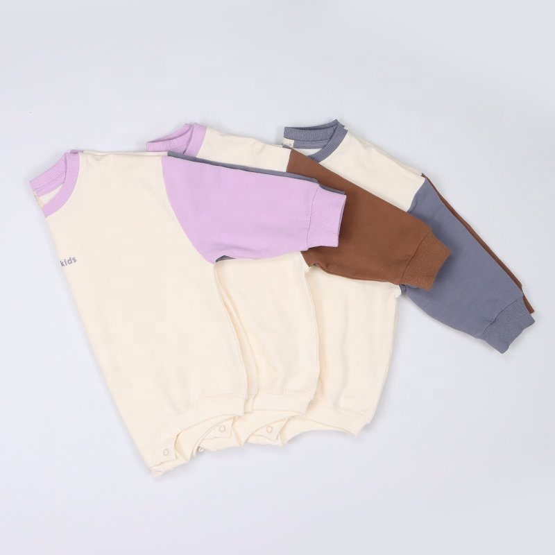 Wholesale Custom New Born New Model Baby Clothes Organic Long Sleeve Baby Rompers Sweatshirt Kids Clothes Bubble Romper