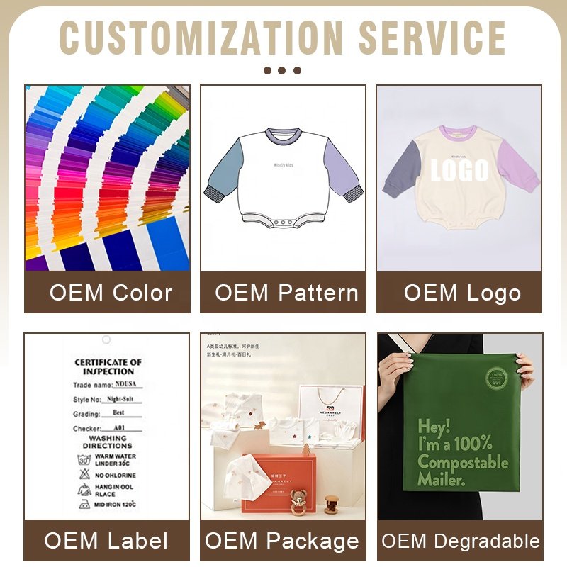 Wholesale Custom New Born New Model Baby Clothes Organic Long Sleeve Baby Rompers Sweatshirt Kids Clothes Bubble Romper