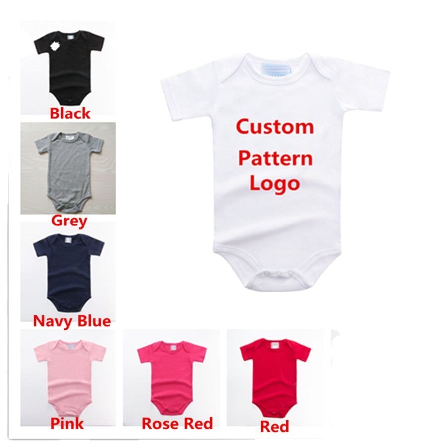Infants bodysuit newborn baby clothes boys girls baby onesie set custom logo printed 100% cotton plain baby rompers