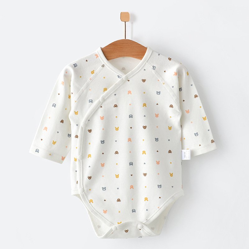 Newborn Triangle Bag Fart Clothes Cotton Pajamas Spring And Autumn Long-sleeved Baby Romper Romper Baby Jumpsuit