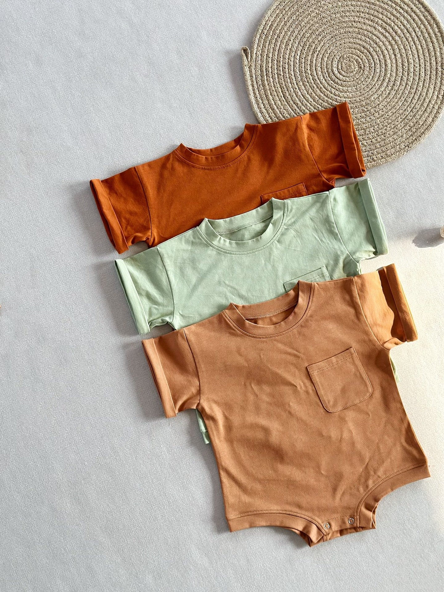 1 Pcs Private Label 100%Organic Cotton Romper Summer Newborn Infant Short Sleeve T-shirt Boys Girls Clothing Baby Bubble Romper
