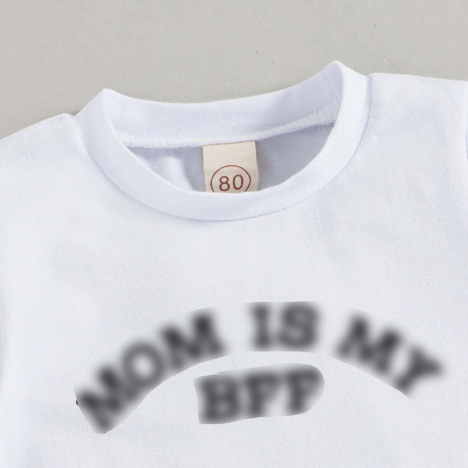 80 to 120 Letter Printing Cotton White T-Shirt PU Leather Shorts Toddler Outfits Summer Casual Baby Rompers Girls Clothing Sets