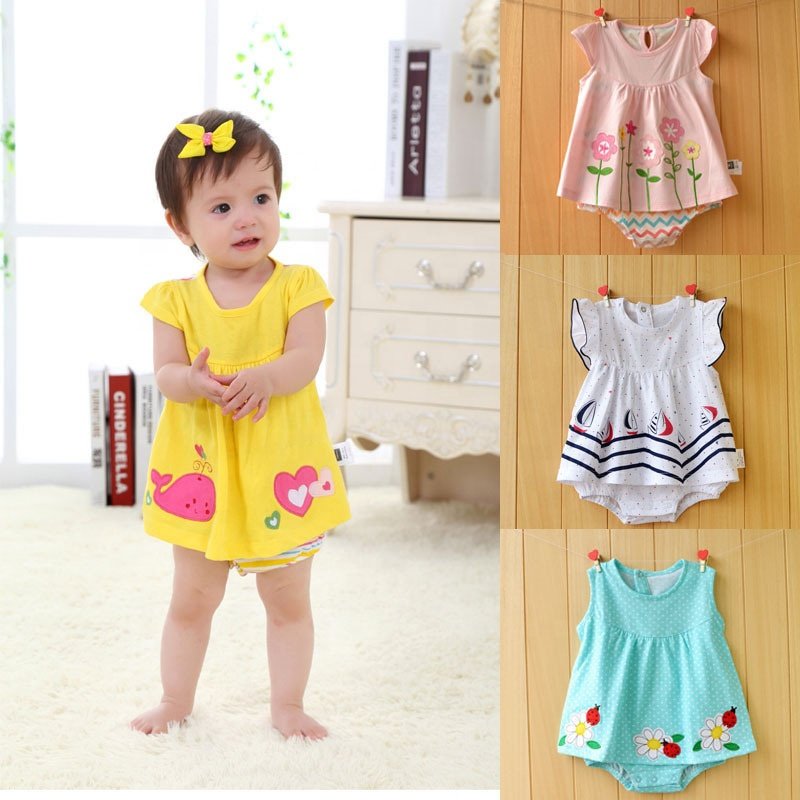 Baby Clothes Summer Bodysuit Newborn Cute Flowers Bow Girl Infant Short Sleeve Baby Romper