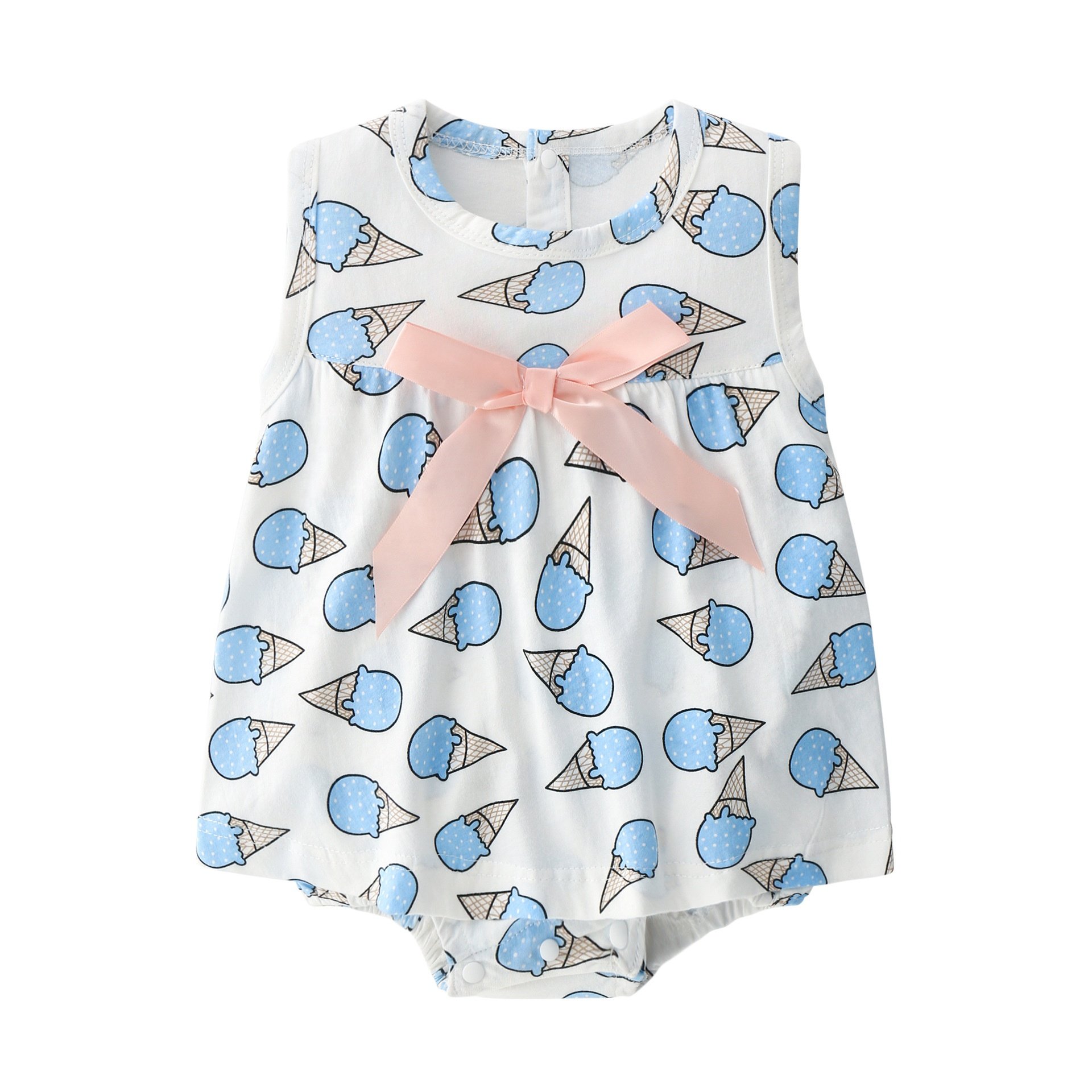 Baby Clothes Summer Bodysuit Newborn Cute Flowers Bow Girl Infant Short Sleeve Baby Romper