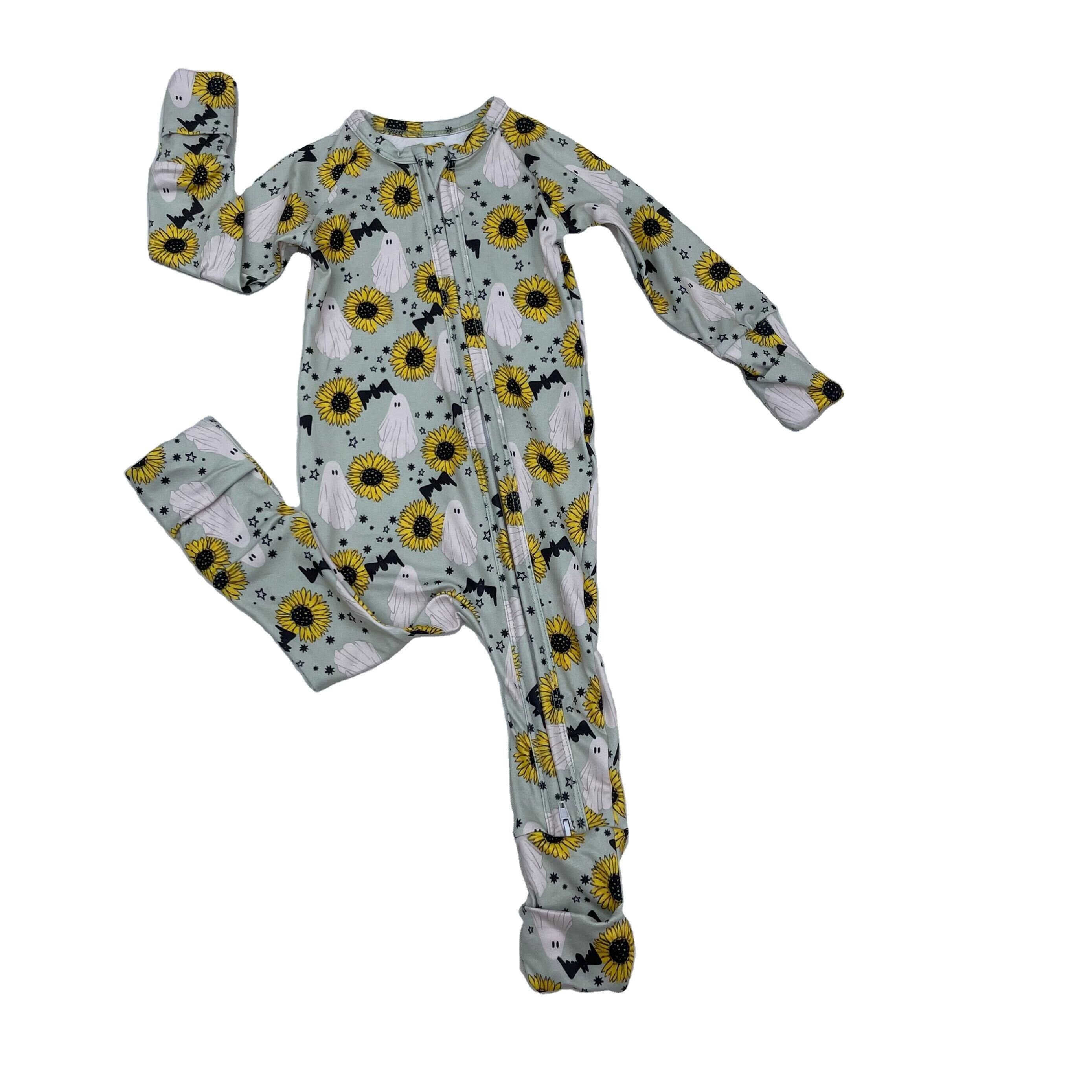 Qingli OEM Santa Claus Print Toddler Baby zippy Romper pajamas