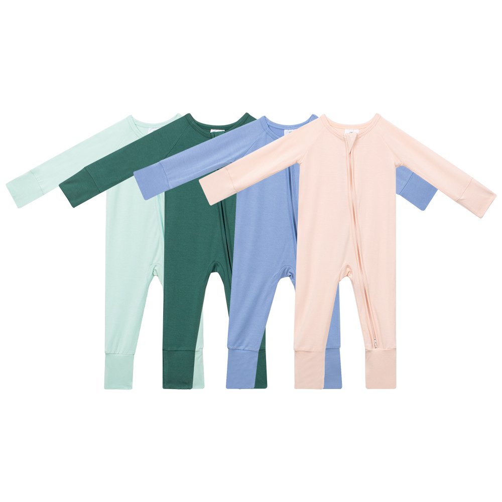 Custom Bamboo viscose Newborn Zipper Pajamas Baby sleeper sleepwear bamboo kids pyjamas baby pajama