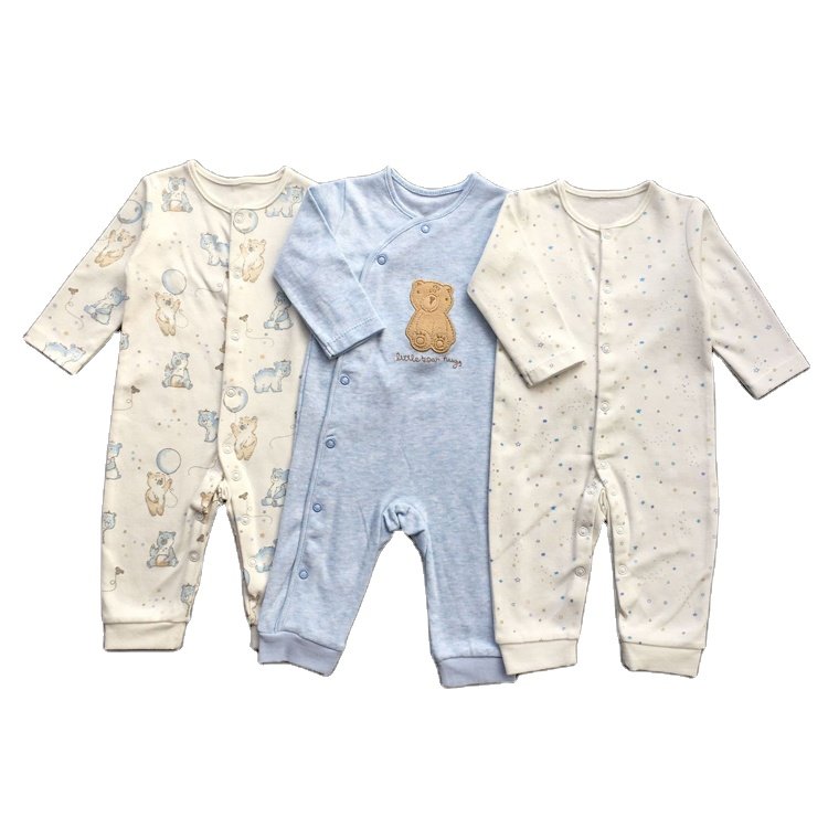 Organic Bamboo 100% Cotton Baby Clothes One-Piece Sleepsuit Animal Print Baby Boys Girls Summer Long Sleeve Baby Rompers