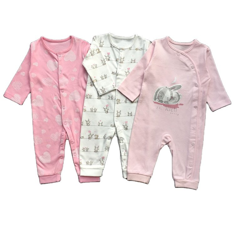 Organic Bamboo 100% Cotton Baby Clothes One-Piece Sleepsuit Animal Print Baby Boys Girls Summer Long Sleeve Baby Rompers