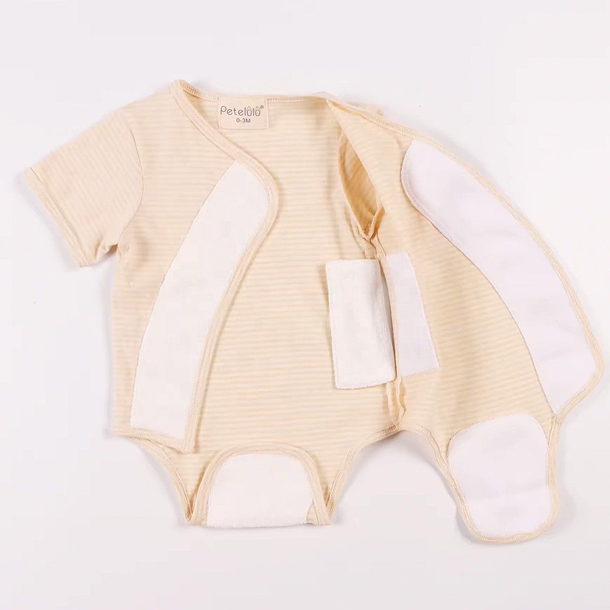 Petelulu Summer Custom Short Baby Onesies Romper 100% Organic Cotton Solid Color Unisex Baby Rompers Soft Baby Clothes Sets