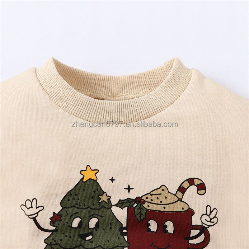 Autumn Baby Romper Christmas Cute Cartoon Letter Print Round Neck Long Sleeve Unisex Bubble Jumpsuit