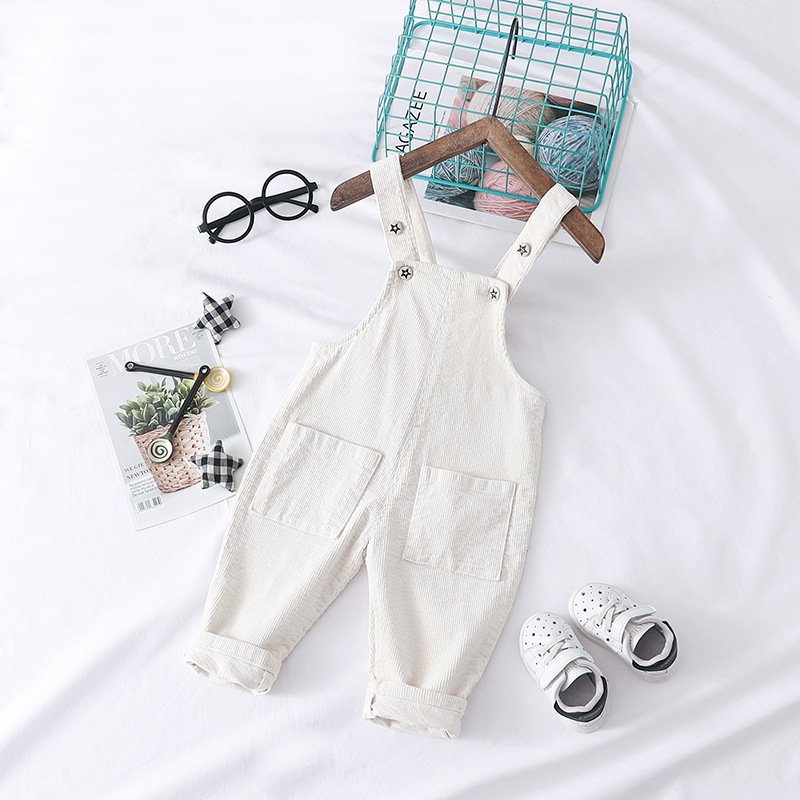 Spring Autumn Cotton Pants Toddler Baby Shoulder Belt Pants Baby Fashion Casual Dungarees Jumpsuit Corduroy Overall Romper