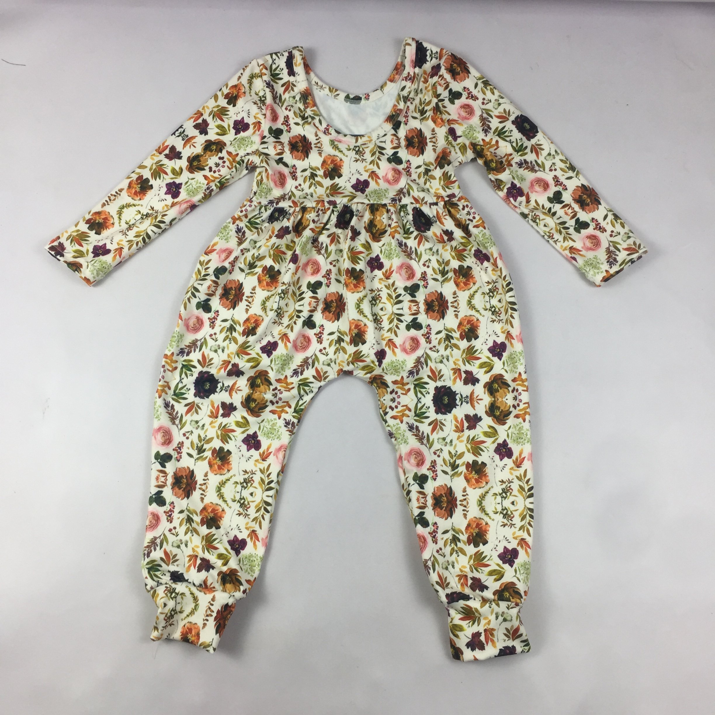 2021 Winter Floral Print Romper Milk Silk Suspender Casual Clothes Baby Clothing Jumpsuit Bodysuit For Girls