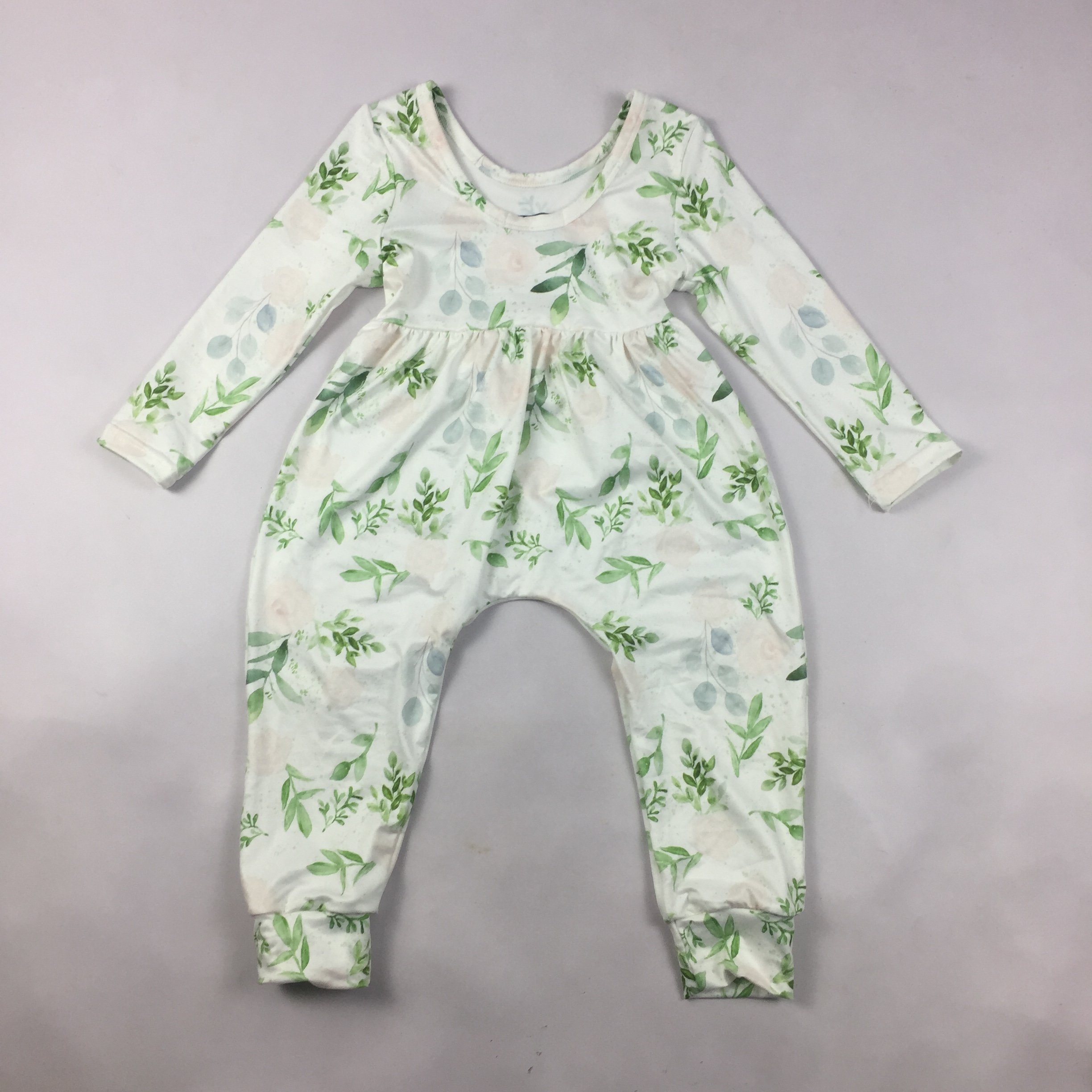 2021 Winter Floral Print Romper Milk Silk Suspender Casual Clothes Baby Clothing Jumpsuit Bodysuit For Girls