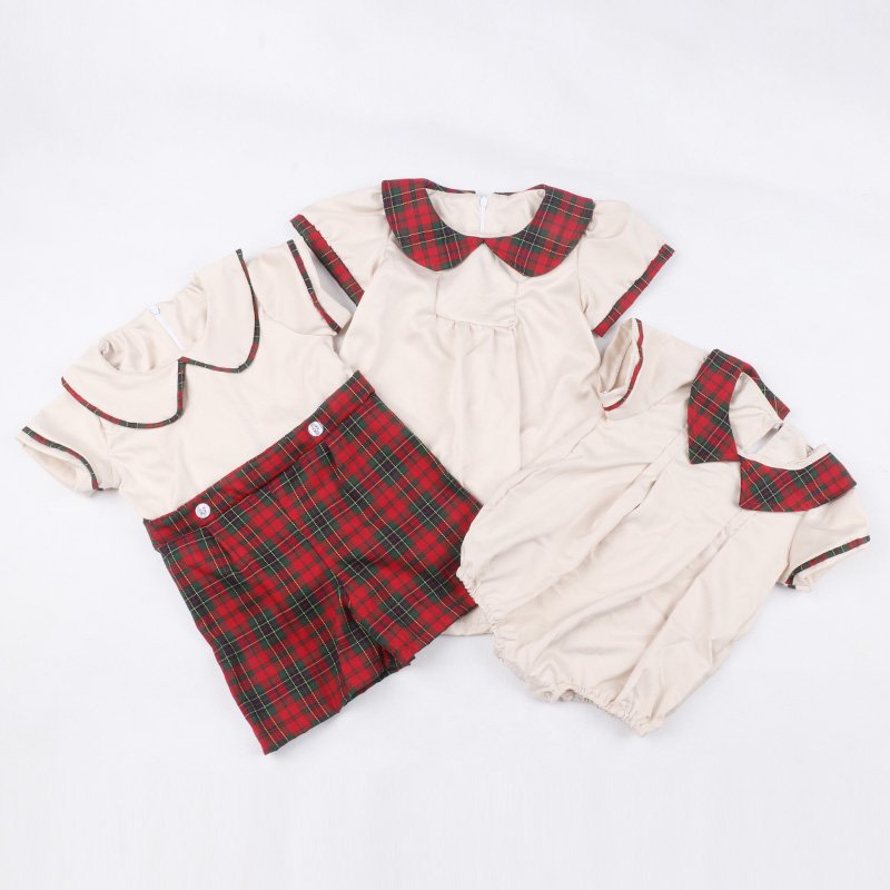 Christmas baby clothes new born knitted baby romper bodysuits 3 pcs suits sets red plaid romper jumpsuits dress newborn clothes