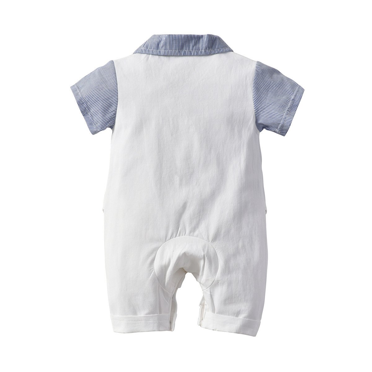 Cheap Summer White Romper Baby Boy Christening Dress Baby Romper Suit Baptismal Striped Baby Clothes Rompers