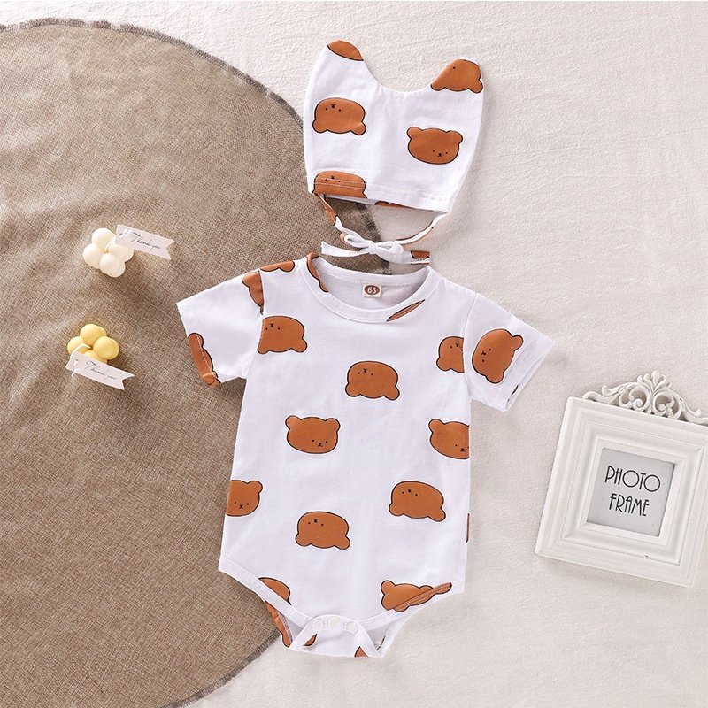Custom Print Newborn Baby Clothes Short Plain Soft And Breathable Baby Romper Jumpsuits Organic Cotton Summer Baby Bodysuits