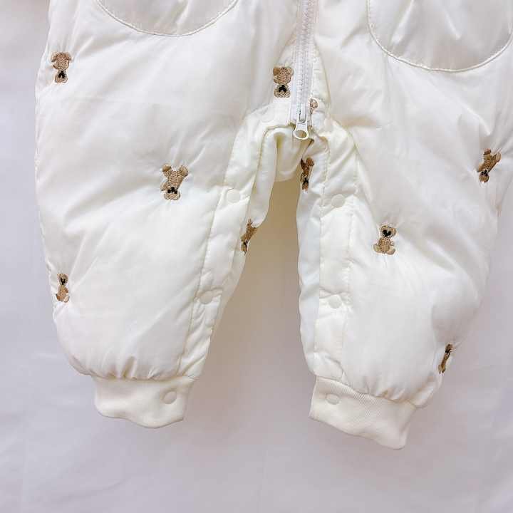 Custom New Wholesale Baby 0-3 years Winter Rompers Baby Zipper Onesies Kids Jumpsuit Outwear