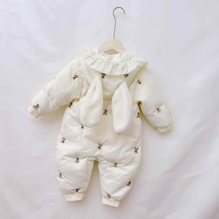 Custom New Wholesale Baby 0-3 years Winter Rompers Baby Zipper Onesies Kids Jumpsuit Outwear