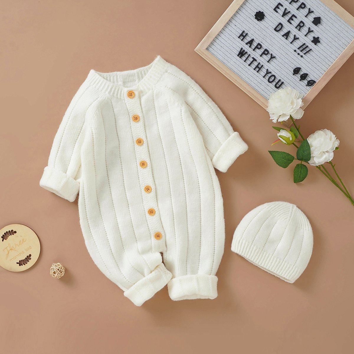 Custom Solid Color Angora Arctic Fleece Baby Romper Winter Baby Clothes