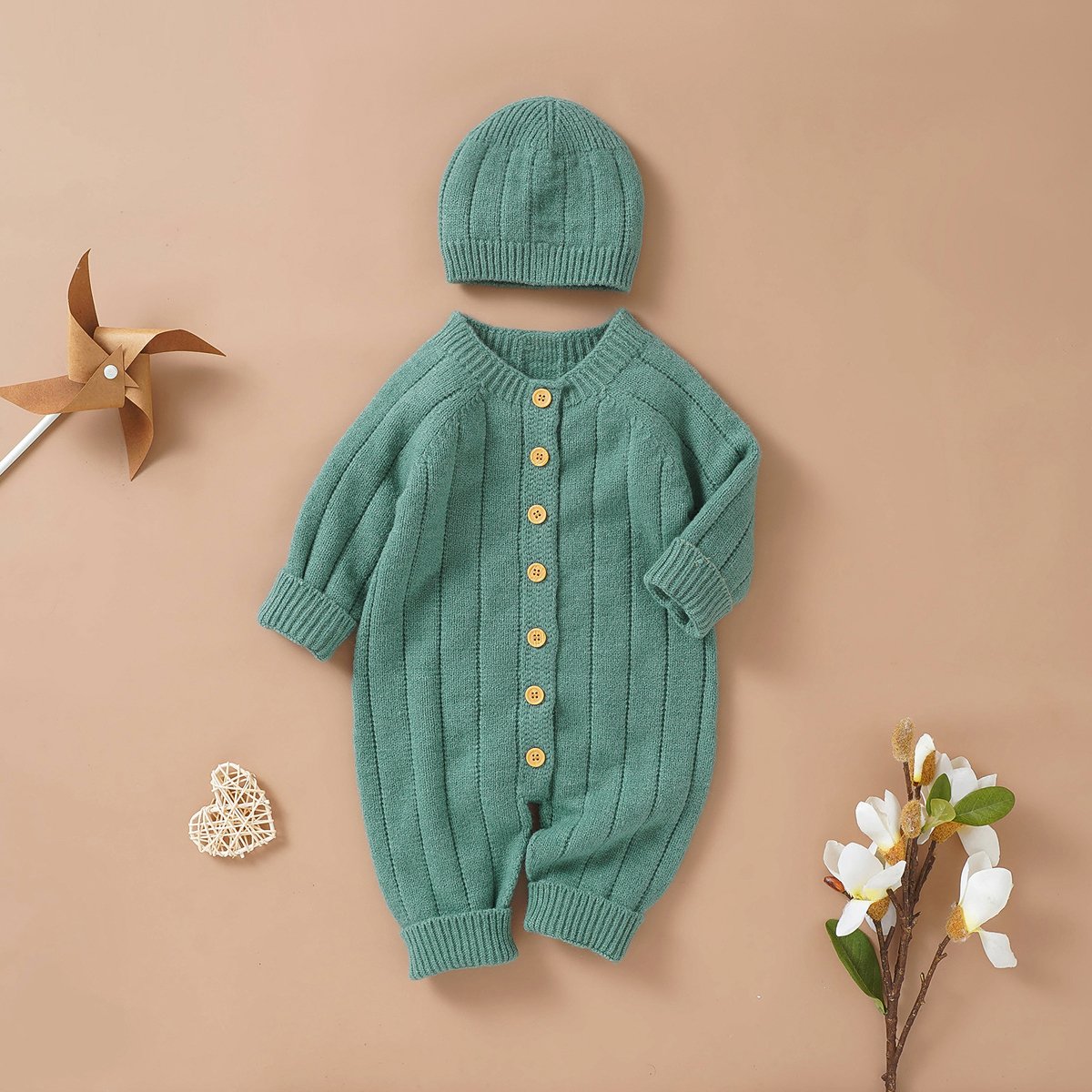 Custom Solid Color Angora Arctic Fleece Baby Romper Winter Baby Clothes