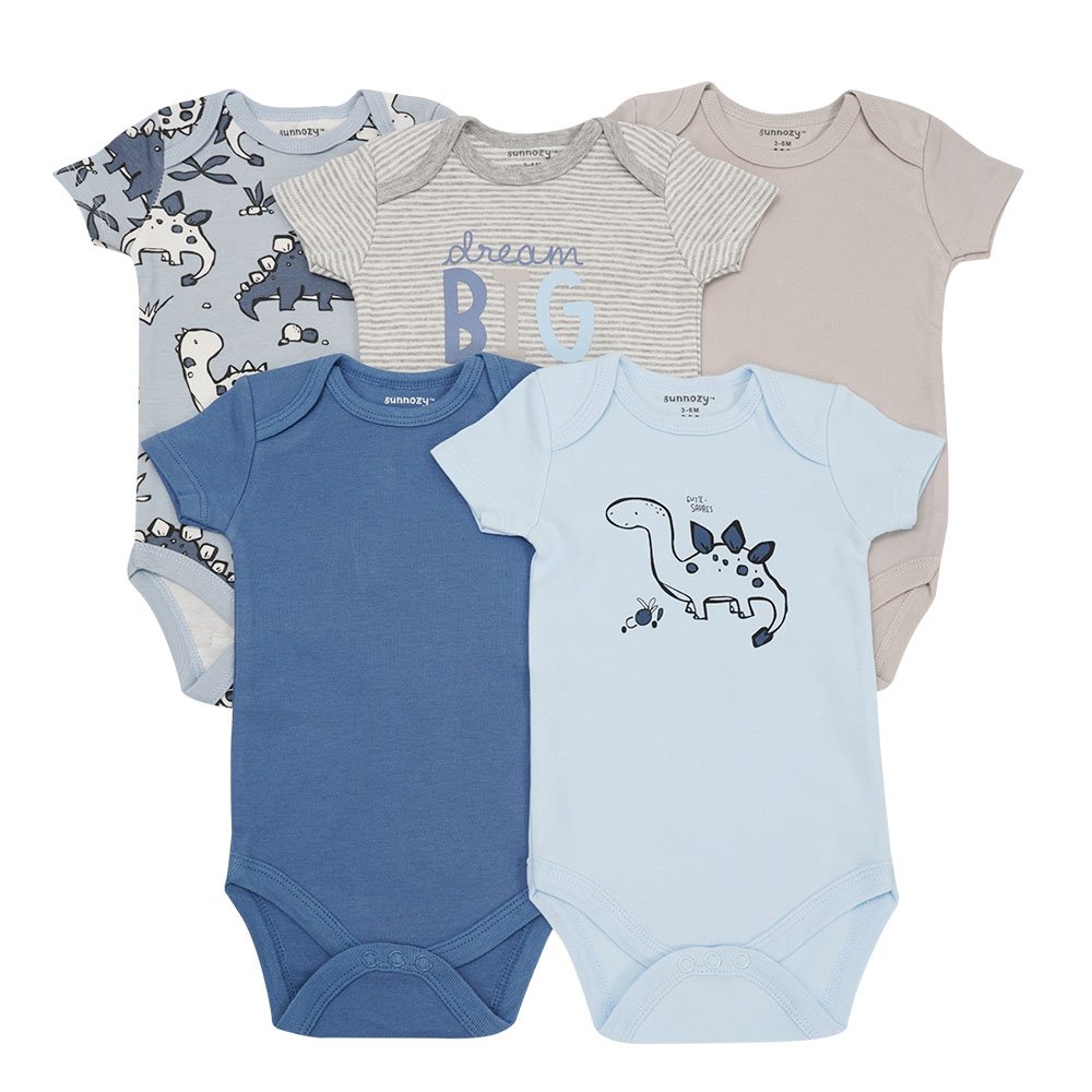 wholesale hot sale 5 in 1 new born baby gift set short sleeve romper baby onesie cotton baby 5pcs clothes clothing