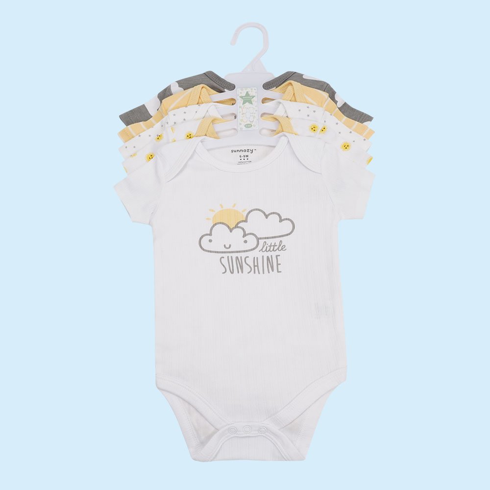 wholesale hot sale 5 in 1 new born baby gift set short sleeve romper baby onesie cotton baby 5pcs clothes clothing