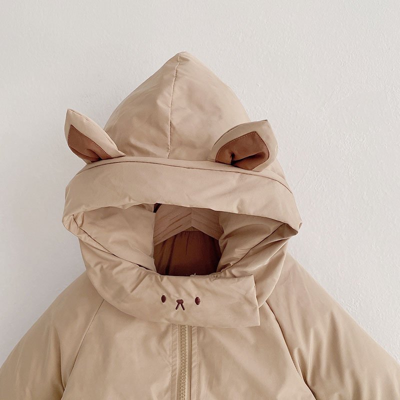 Winter New Baby Romper Fur Lining Warm Jumpsuit Infant Hooded Clothes Toddler Thickening Outwear
