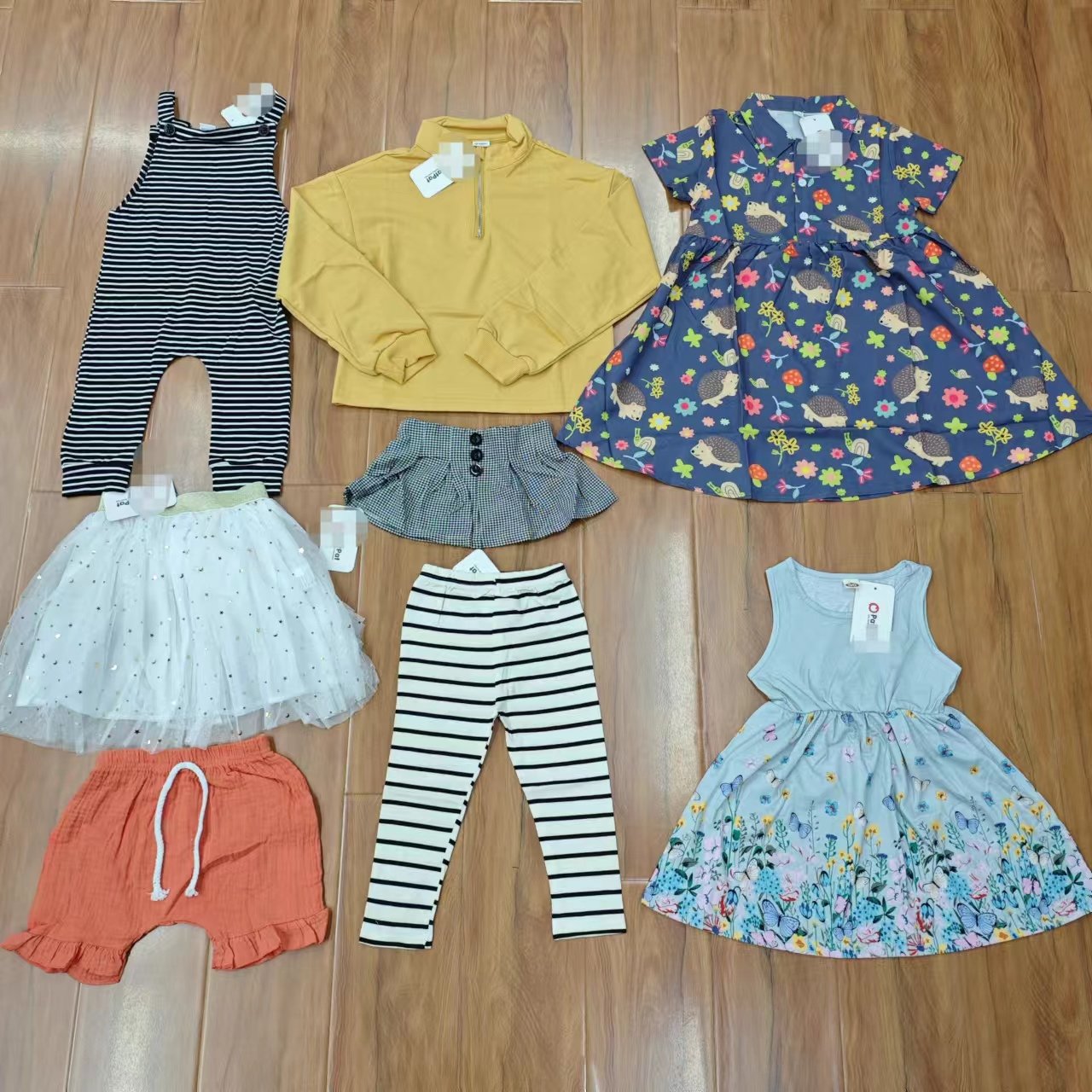 clearance sale kids mixed footie girls baby assorted dresses clothing sets baby shorts pants rompers overrun leftover t-shirts