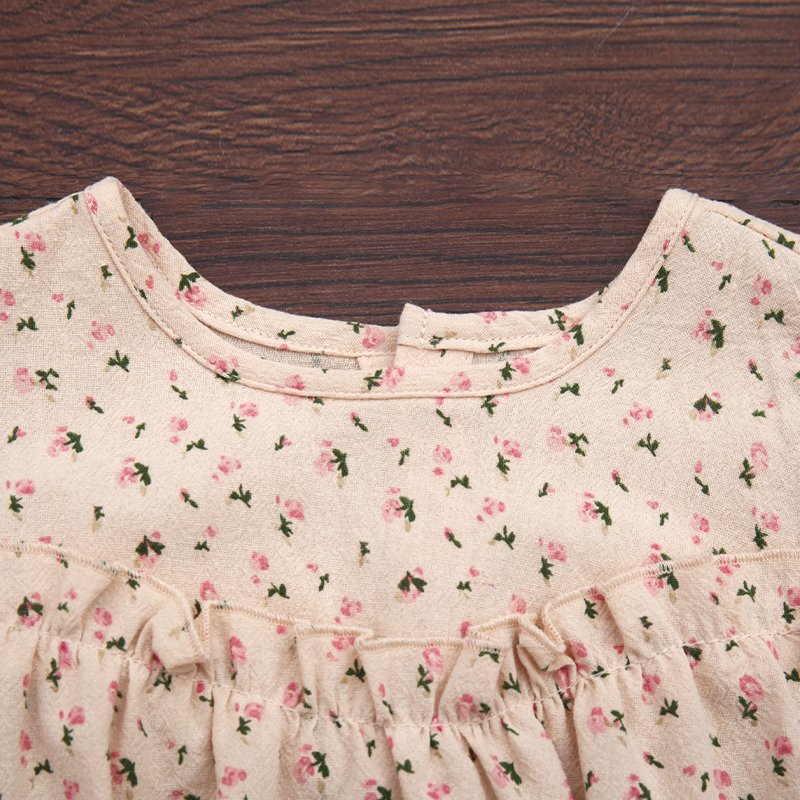 SEEJOYOU Autumn Short Sleeve Crew Neck Jumpsuit Infant Girls Floral Jacquard Cotton Pajamas Newborn Baby Romper Clothes