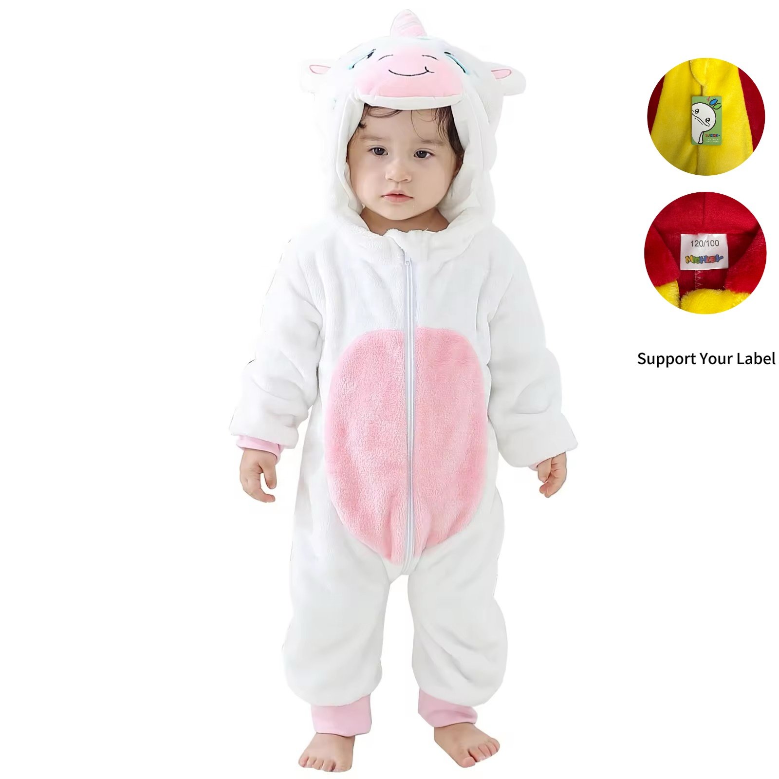 Michley Unicorn Boys Costumes Cartoon Hooded Jumpsuit Baby Girl Romper Ready to Ship Christmas Full Cute Customize Casual Unisex