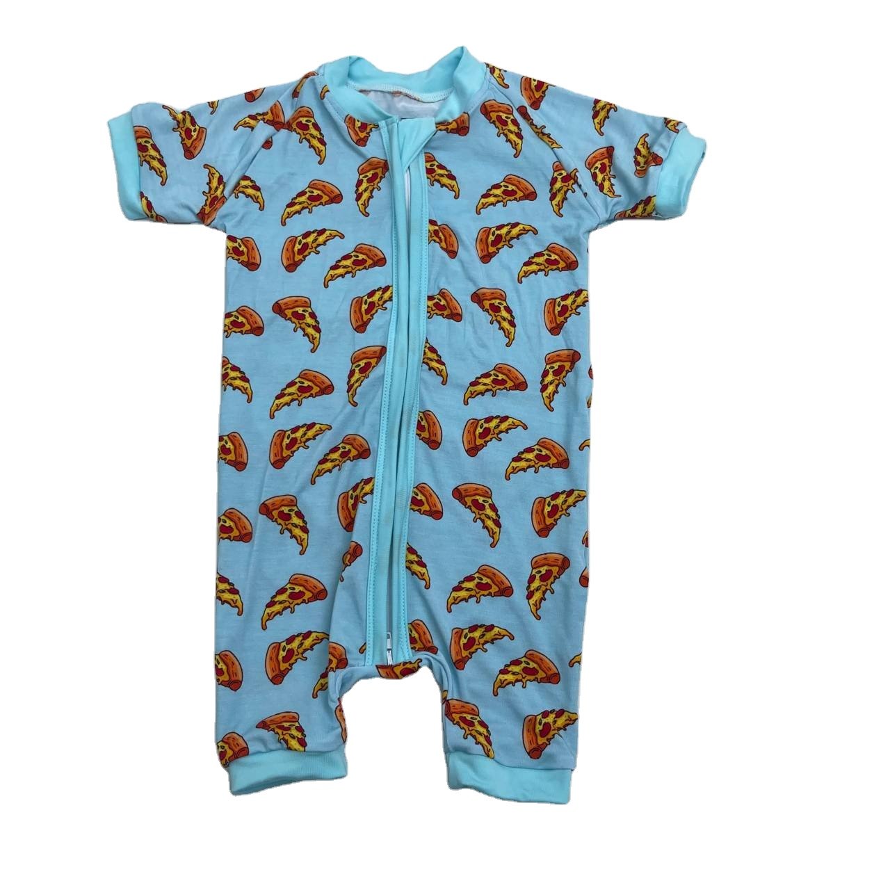 Custom baby boys Bamboo Back to School Zipper romper Newborn Boys Bamboo Checker Design clothes clothing