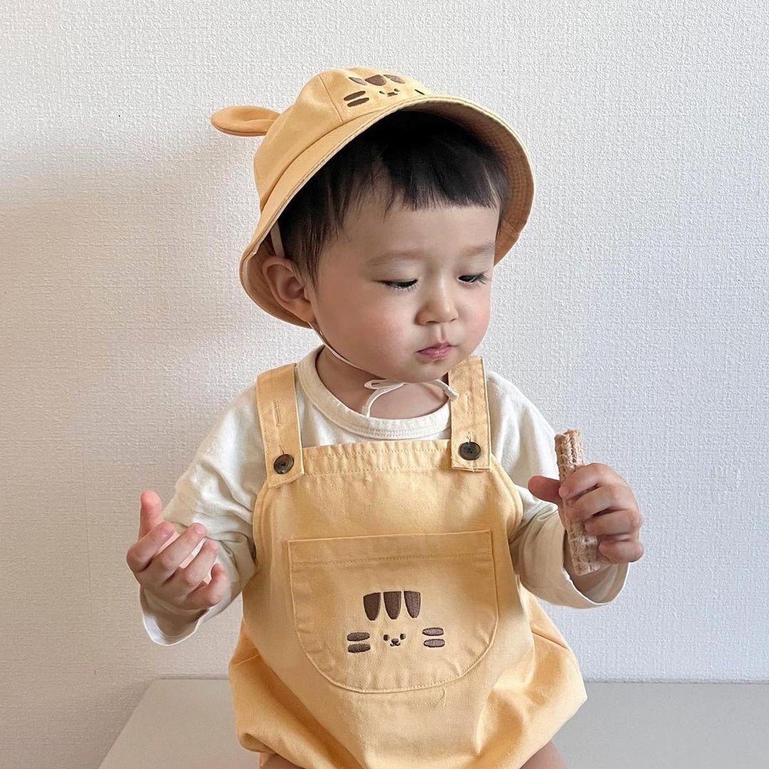 2024 New Boutique Spring Autumn Toddlers Bodysuit Jumpsuits and Hat Long Sleeve Cotton Newborn Baby Rompers