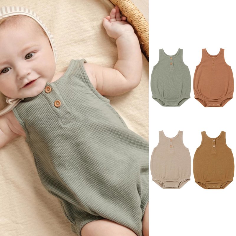 Onesie baby clothes baby sleeveless solid color vest romper clothes baby romper clothes