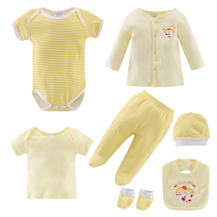 Factory Comfortable Cotton Baby Clothes Romper Set 8Pcs Baby Gift Set