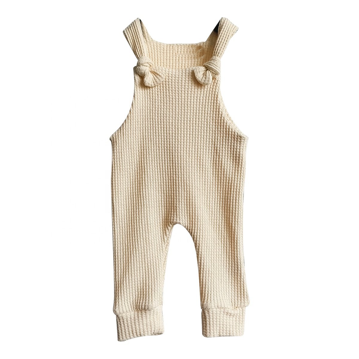 Cozy New waffle romper for Fall Layering Custom 300grams 100% cotton baby toddler overalls jumpsuit