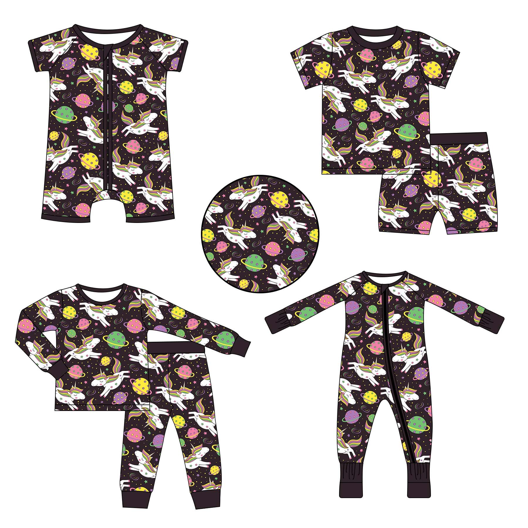 Wholesale Custom bamboo Cute Newborn Baby Girls Wildflower high quality Bubble Romper zippies Clothes Set Baby bamboo pajamas