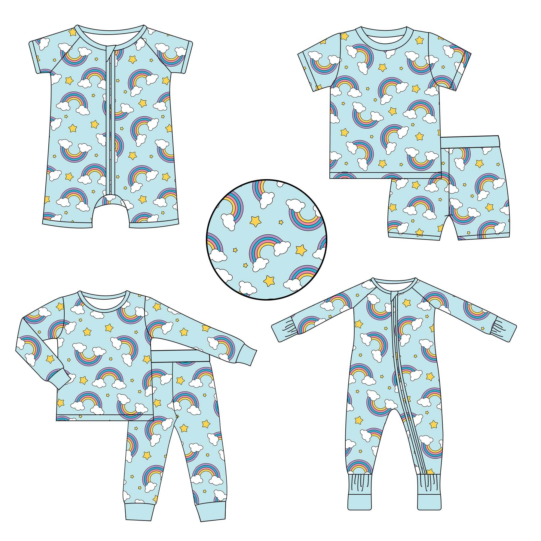 Wholesale Custom bamboo Cute Newborn Baby Girls Wildflower high quality Bubble Romper zippies Clothes Set Baby bamboo pajamas