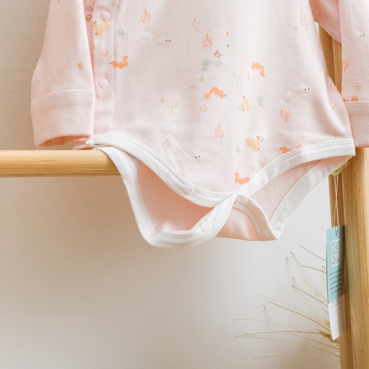 100% cotton long sleeve squirrel printed new born baby romper with side open