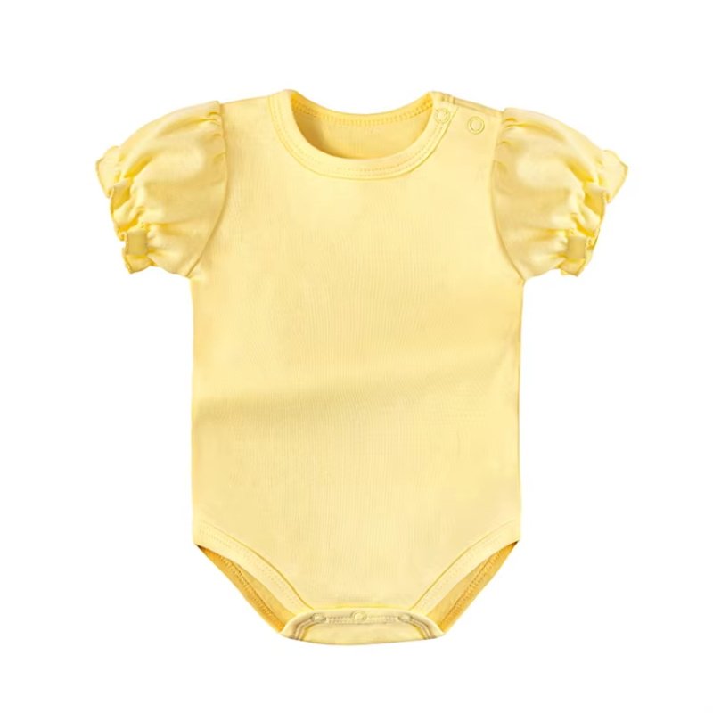 Baby Girls Rompers Sweet Ruffles Newborn Baby Rompers 100% Cotton Summer Clothing Short Sleeve Bodysuit baby rompers wholesale