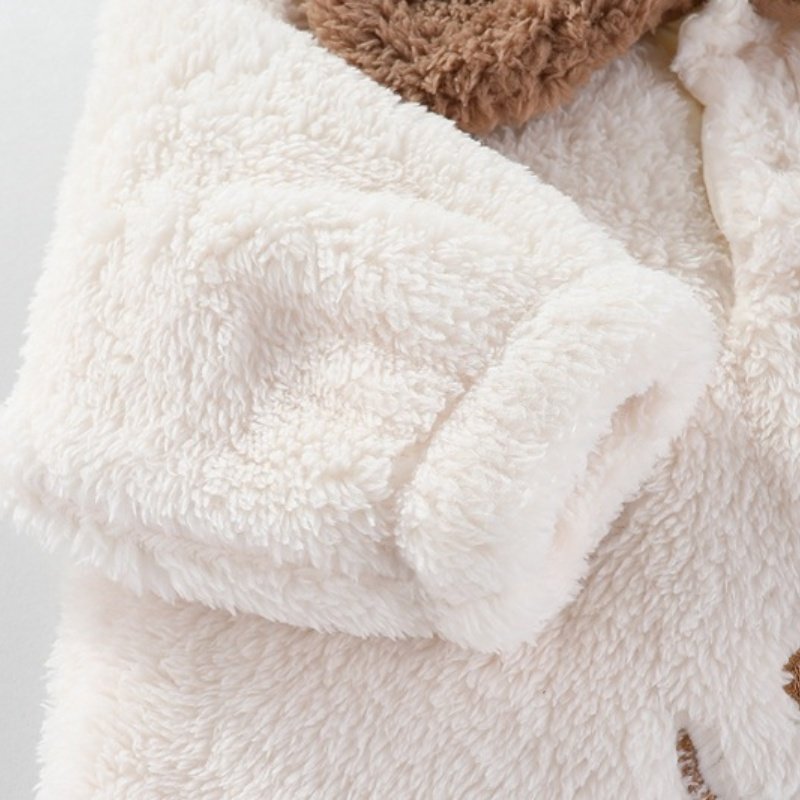 Newborn Winter Jumpsuit Buckle Design Newborn Polyester Jumpsuit Long Sleeved Keep Warm Lovely Kids Outerwear