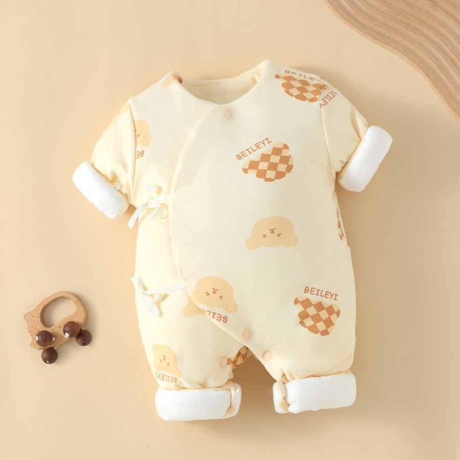 Autumn And Winter Baby Long Sleeve Romper Warm Clothes Baby Rompers Cotton Jumpsuit 0-2 Years Old Baby Romper