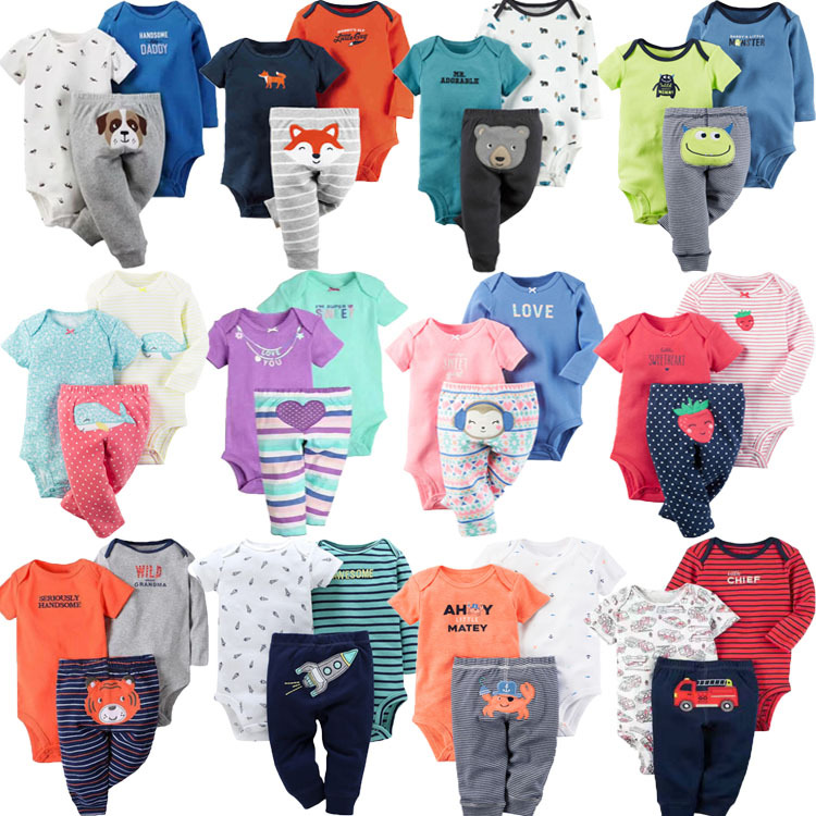 Autumn Toddler Clothes Baby Rompers Set Floral 3pcs Clothing Sets