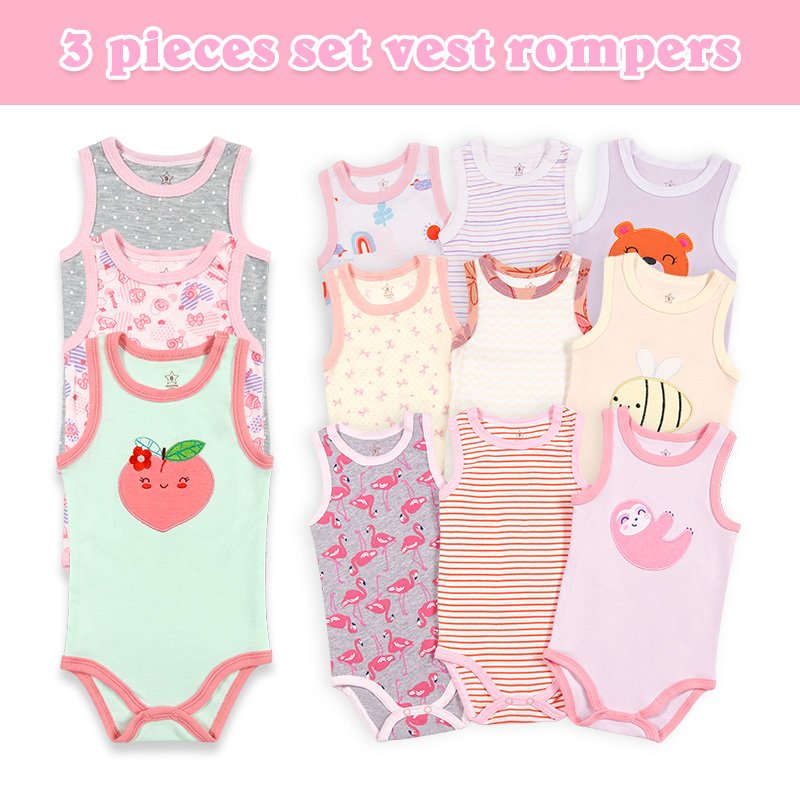Summer Sleeveless 3-24 months Baby Clothes Newborn Infant Onesie Pajamas Baby Romper Clothes For Baby Boys Girls