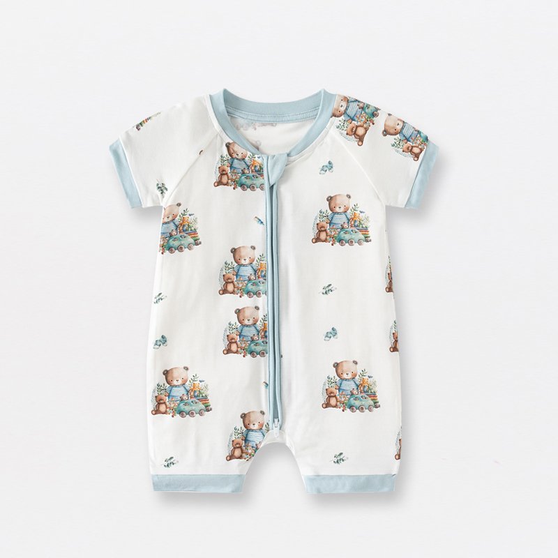 Manufacturer Custom Designs Baby rompers Soft Bamboo Cotton Newborn Jumpsuit Sleeveless Summer Clothes for Baby 7050